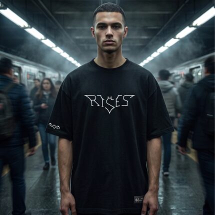 Dark Knight-Inspired Oversized Cotton T-Shirt BLACK/WHITE
