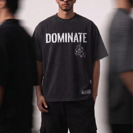 DOMINATE-Premium Oversized Cotton T-Shirt – Black